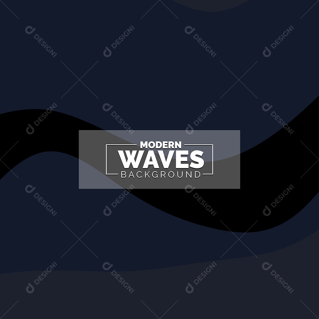 Plano de Fundo Ondas Modernas Azul Escuro Ilustração Vetor EPS