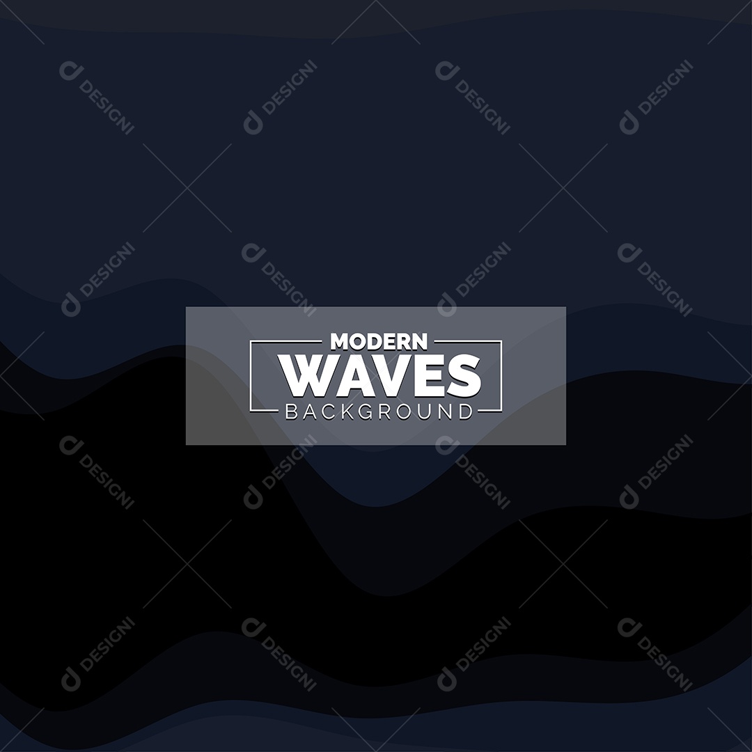 Plano de Fundo Ondas Modernas Azul Escuro Ilustração Vetor EPS