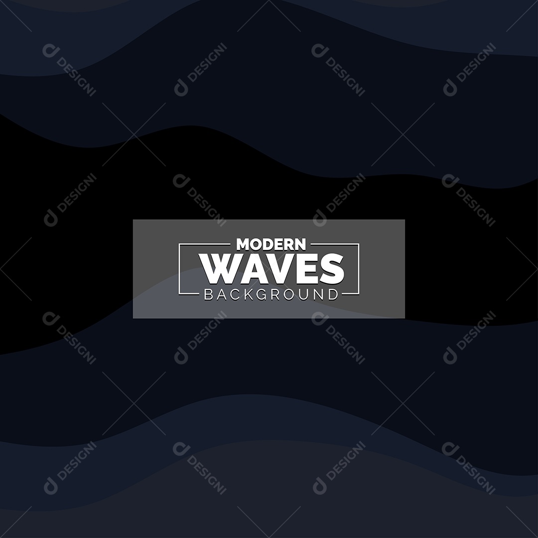 Plano de Fundo Ondas Modernas Azul Escuro Ilustração Vetor EPS