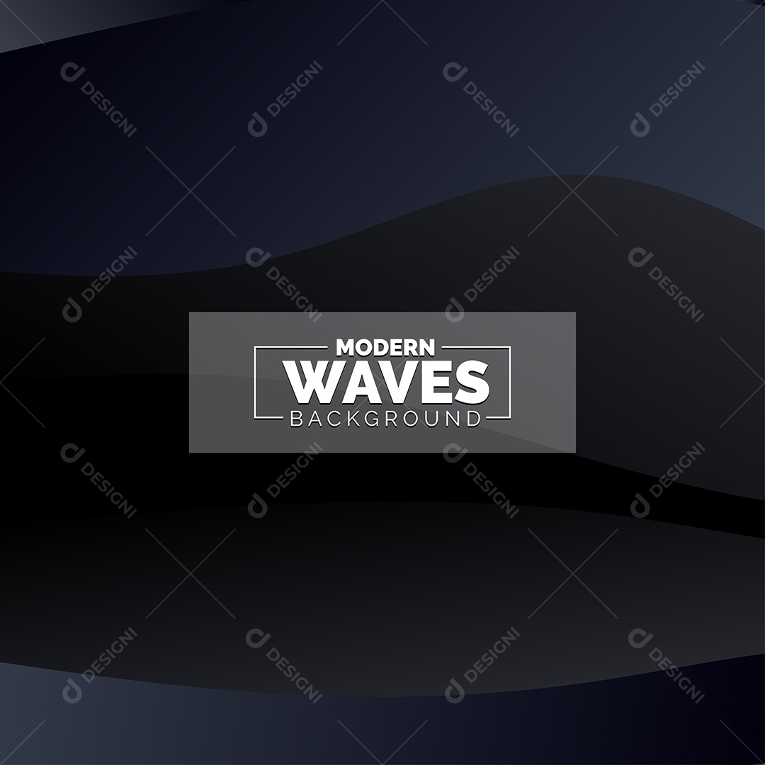 Plano de Fundo Ondas Modernas Azul Escuro Ilustração Vetor EPS