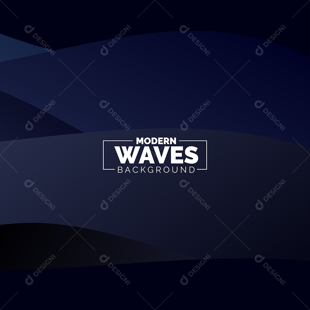 Plano de Fundo Ondas Modernas Azul Escuro Ilustração Vetor EPS