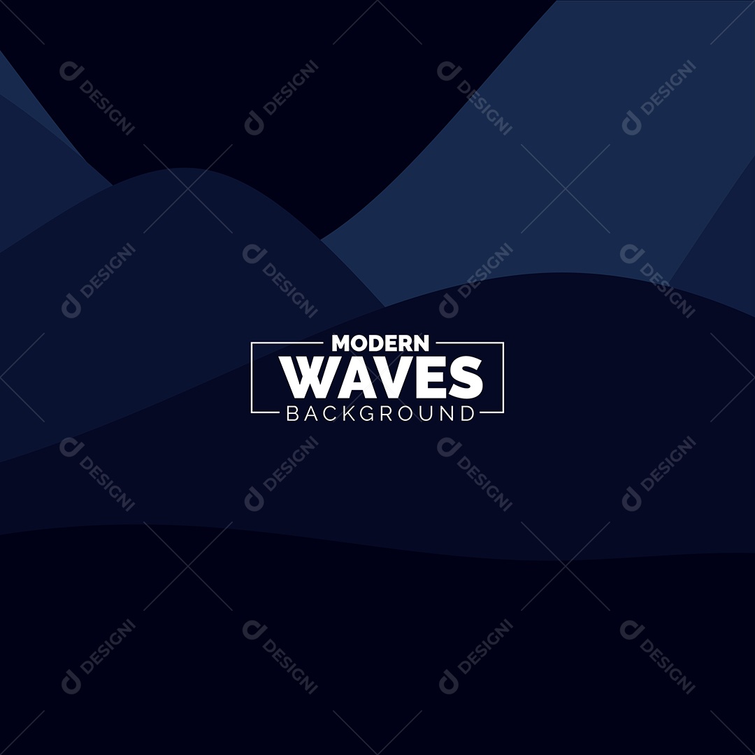Plano de Fundo Ondas Modernas Azul Escuro Ilustração Vetor EPS