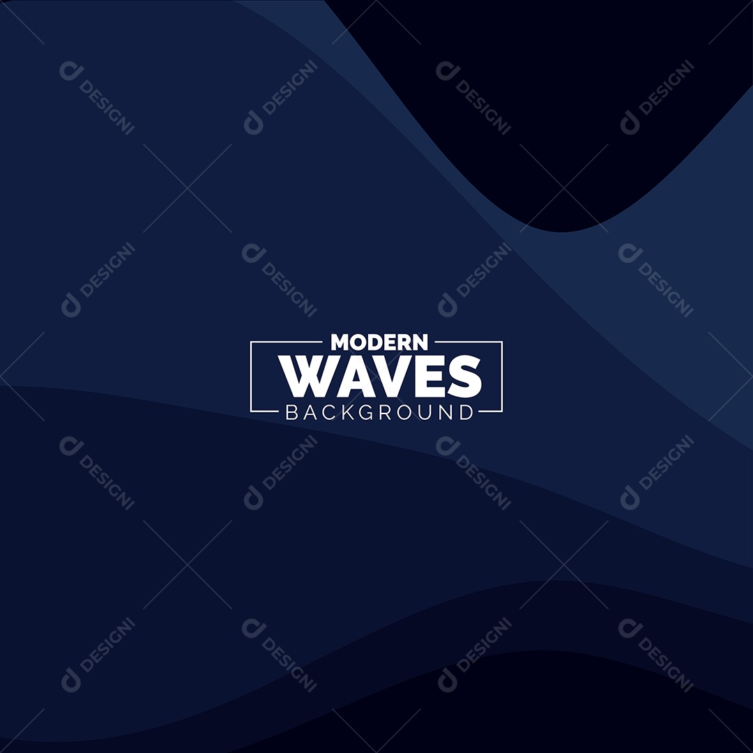 Plano de Fundo Ondas Modernas Azul Escuro Ilustração Vetor EPS