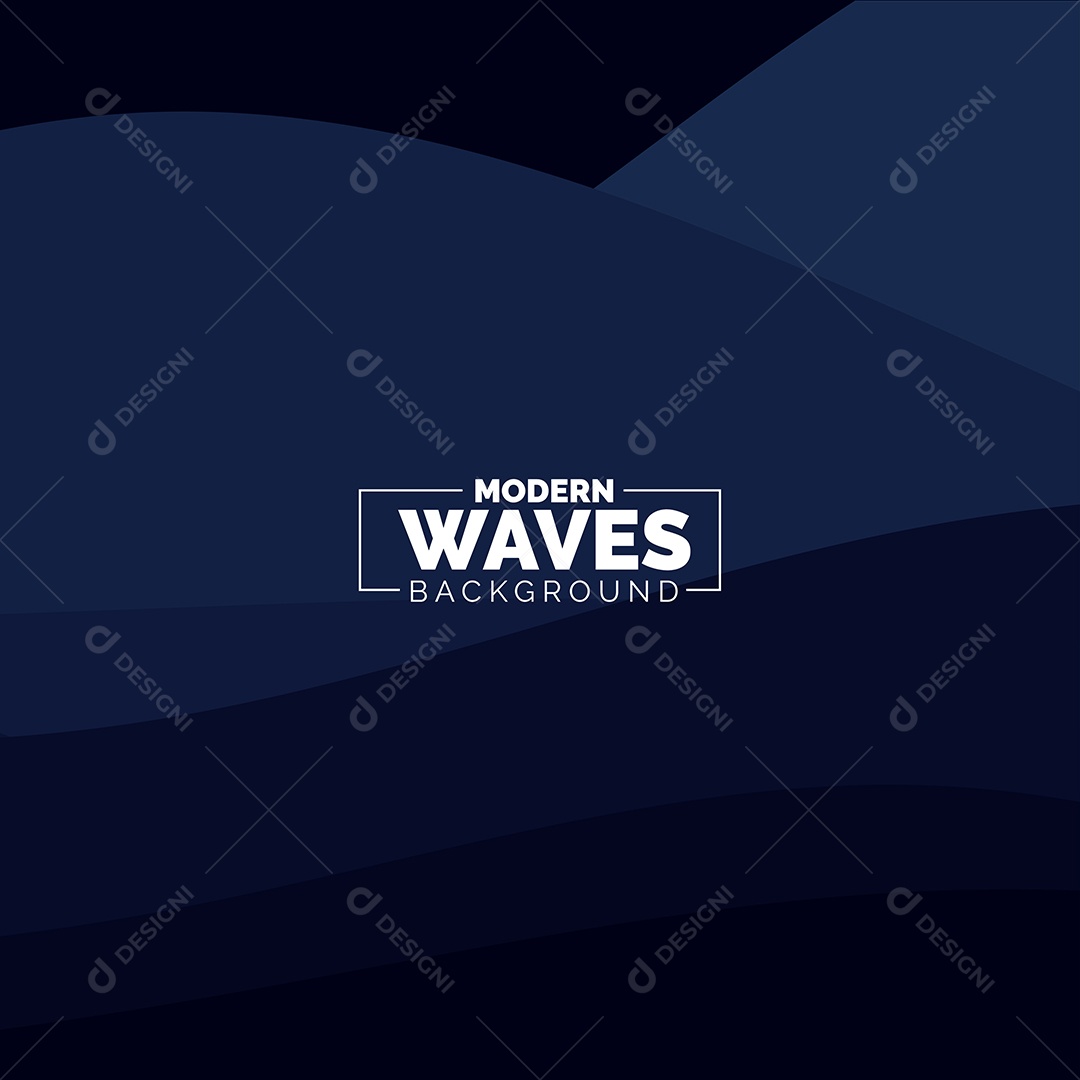 Plano de Fundo Ondas Modernas Azul Escuro Ilustração Vetor EPS