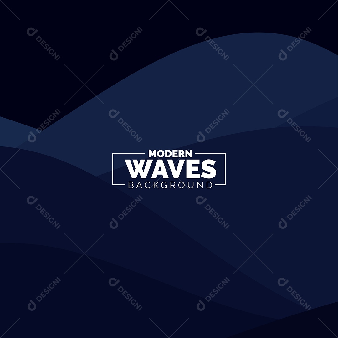 Plano de Fundo Ondas Modernas Azul Escuro Ilustração Vetor EPS