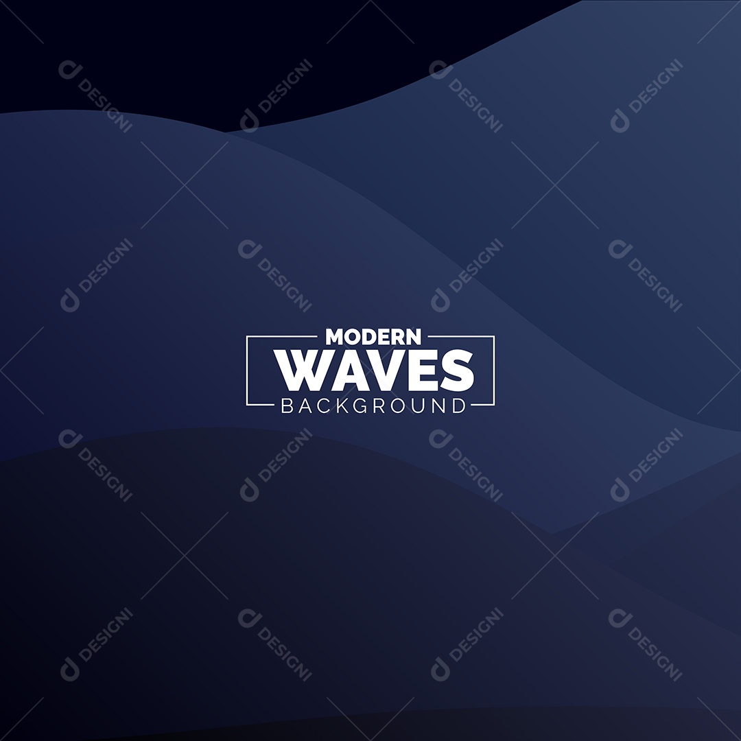 Plano de Fundo Ondas Modernas Azul Escuro Ilustração Vetor EPS