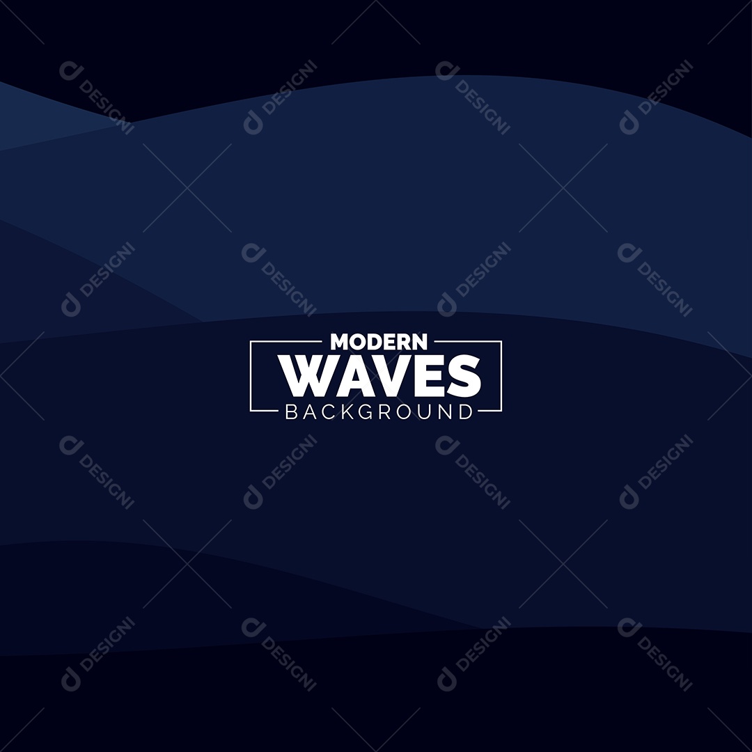 Plano de Fundo Ondas Modernas Azul Escuro Ilustração Vetor EPS