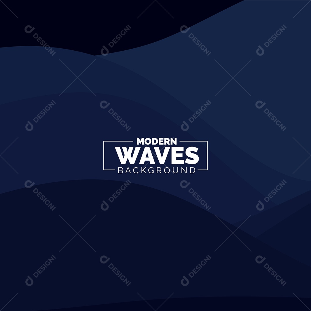 Plano de Fundo Ondas Modernas Azul Escuro Ilustração Vetor EPS