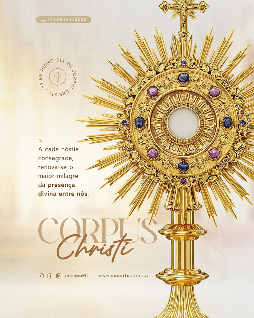 Dia De Corpus Christi 19 De Junho Social Media PSD Editável