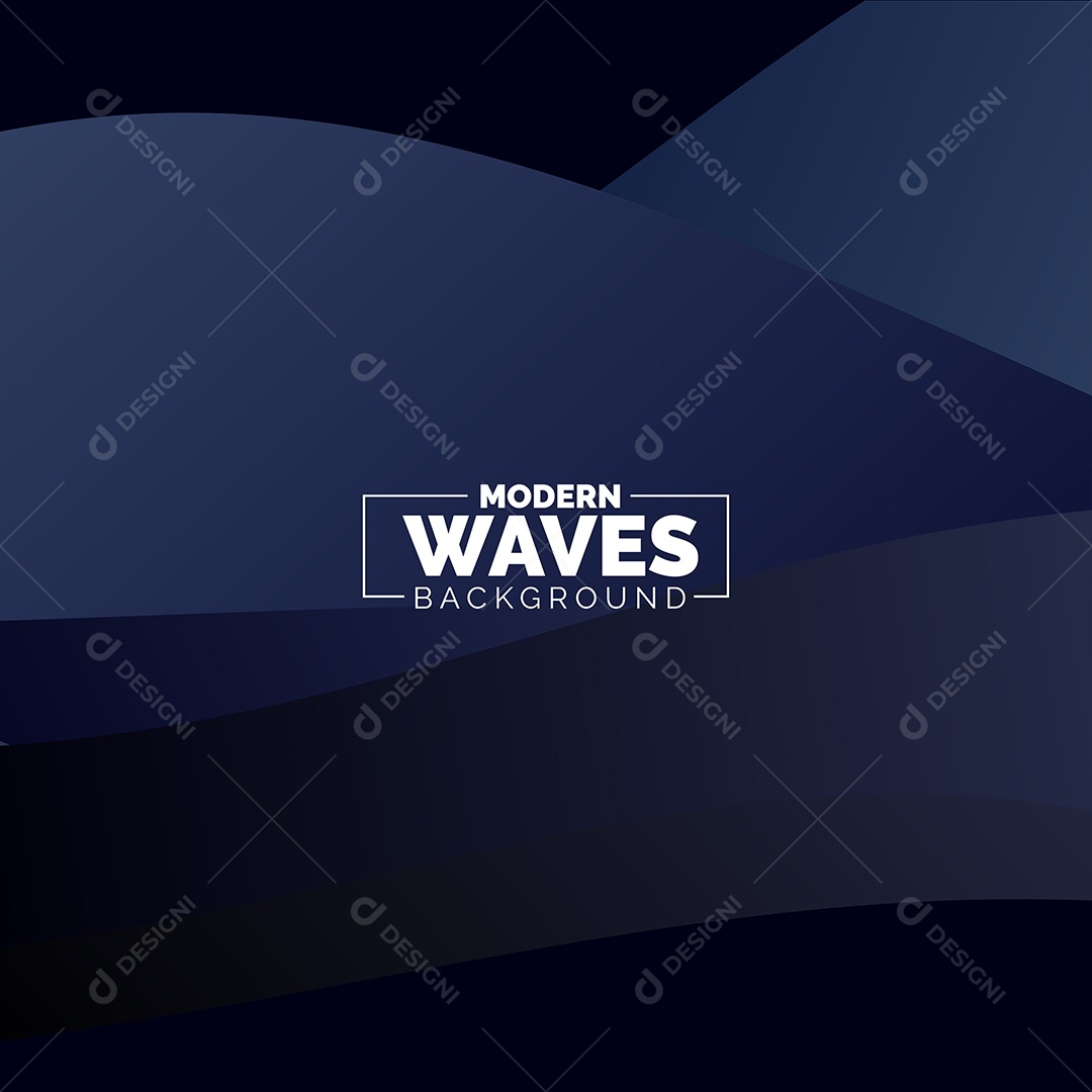 Plano de Fundo Ondas Modernas Azul Escuro Ilustração Vetor EPS