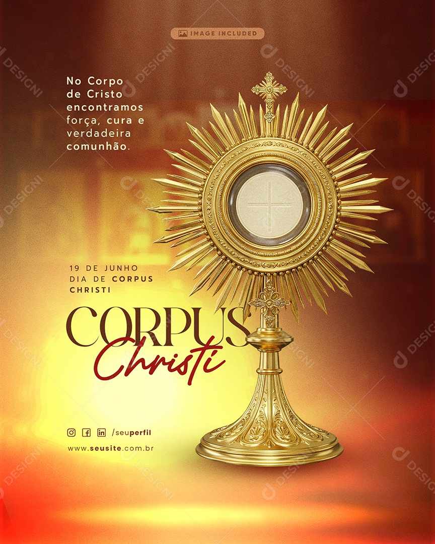Dia De Corpus Christi 19 De Junho Social Media PSD Editável