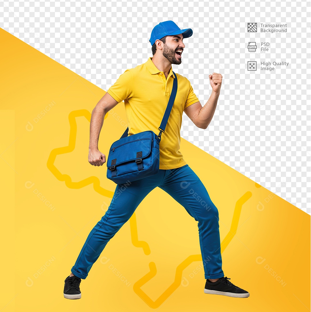 Homem Com Roupa de Carteiro Para Composição PSD