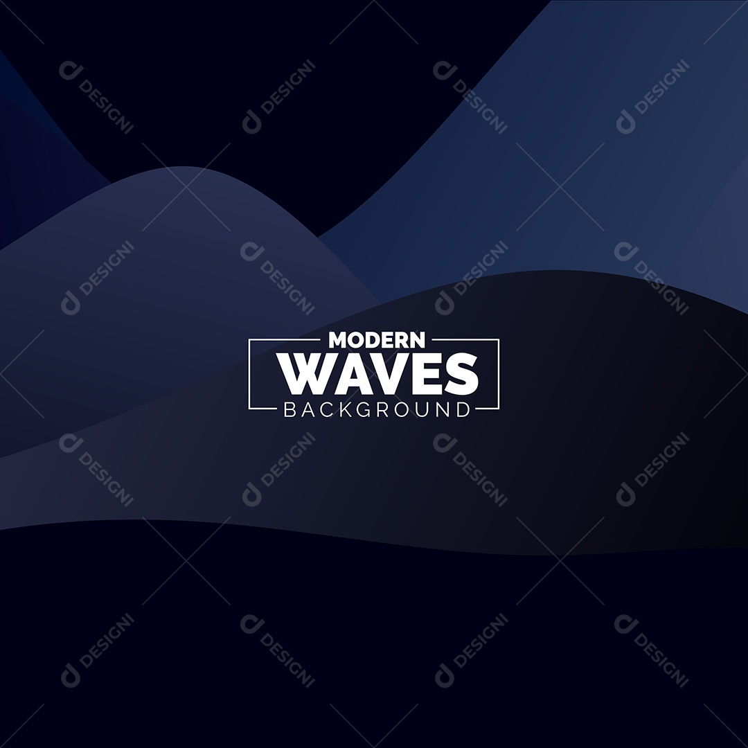 Plano de Fundo Ondas Modernas Azul Escuro Ilustração Vetor EPS