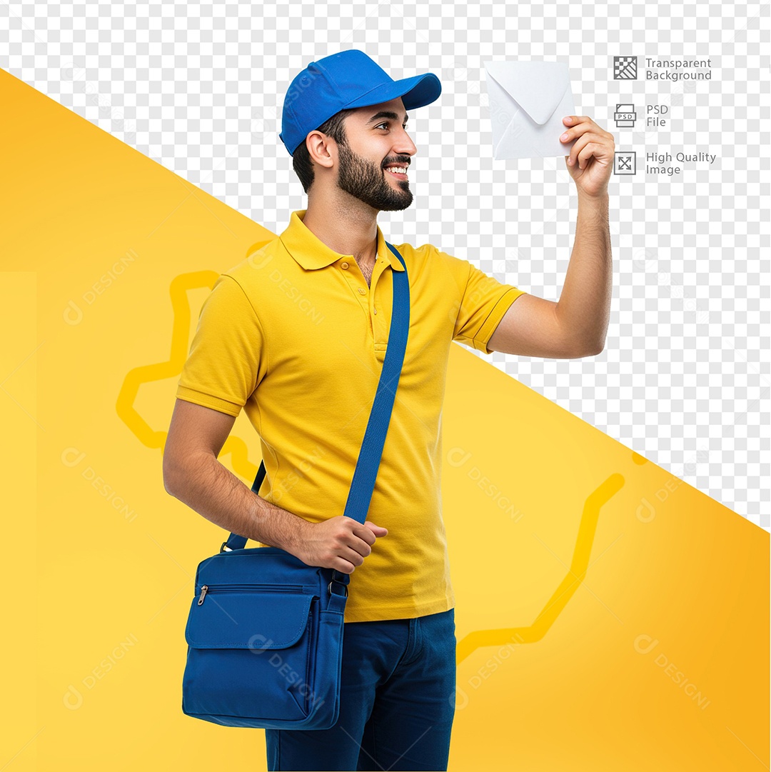 Homem Com Roupa de Carteiro Para Composição PSD