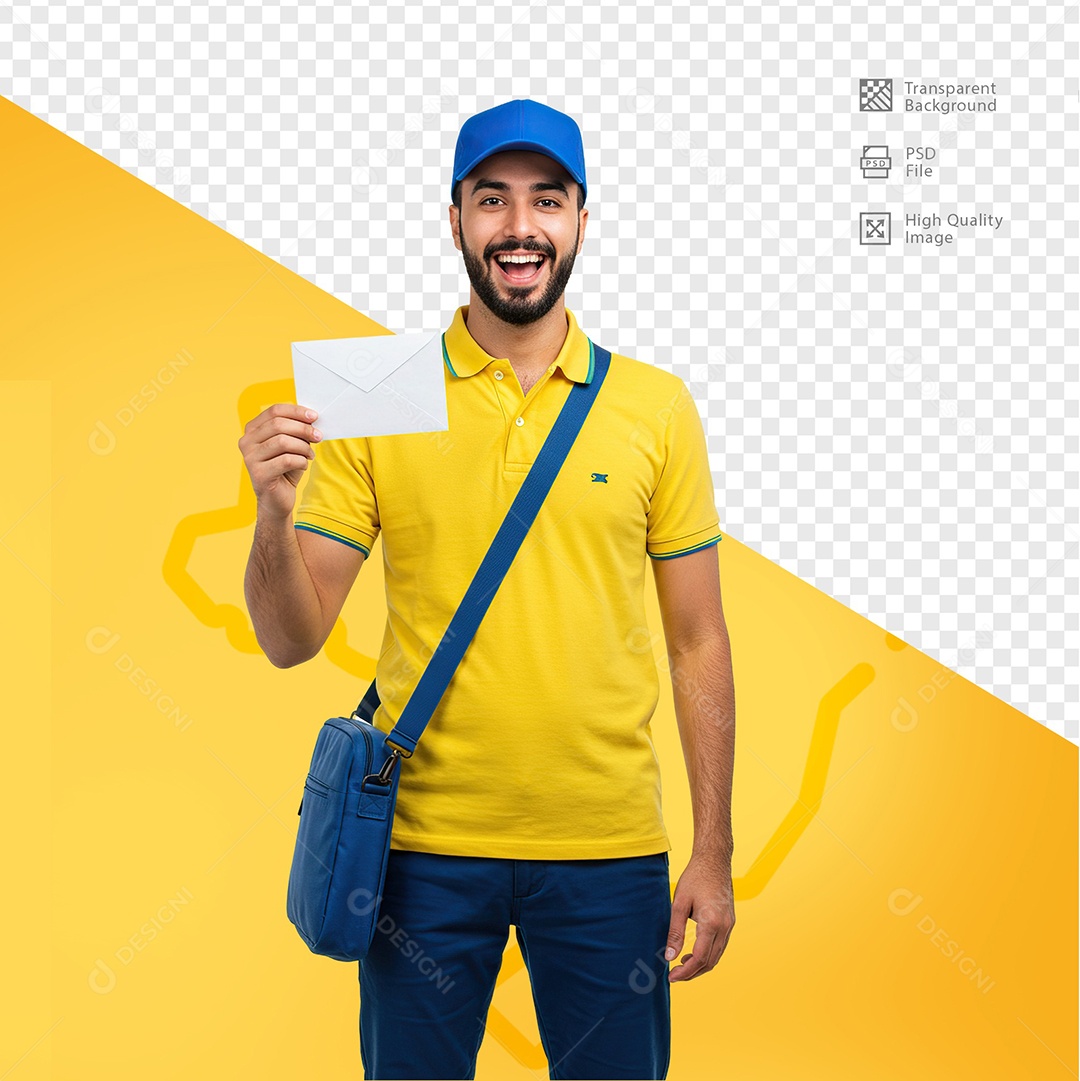 Homem Com Roupa de Carteiro Para Composição PSD