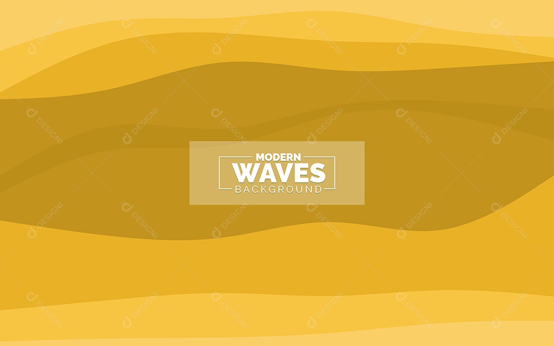 Plano de Fundo Ondas Modernas Amarelo Ilustração Vetor EPS