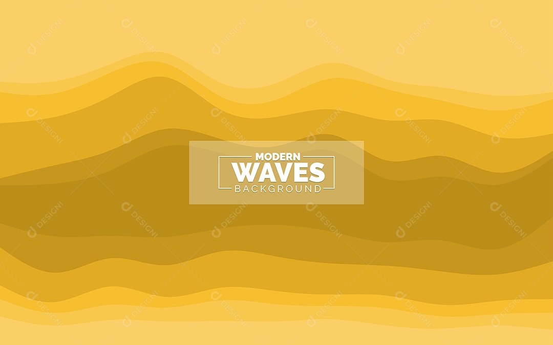 Plano de Fundo Ondas Modernas Amarelo Ilustração Vetor EPS