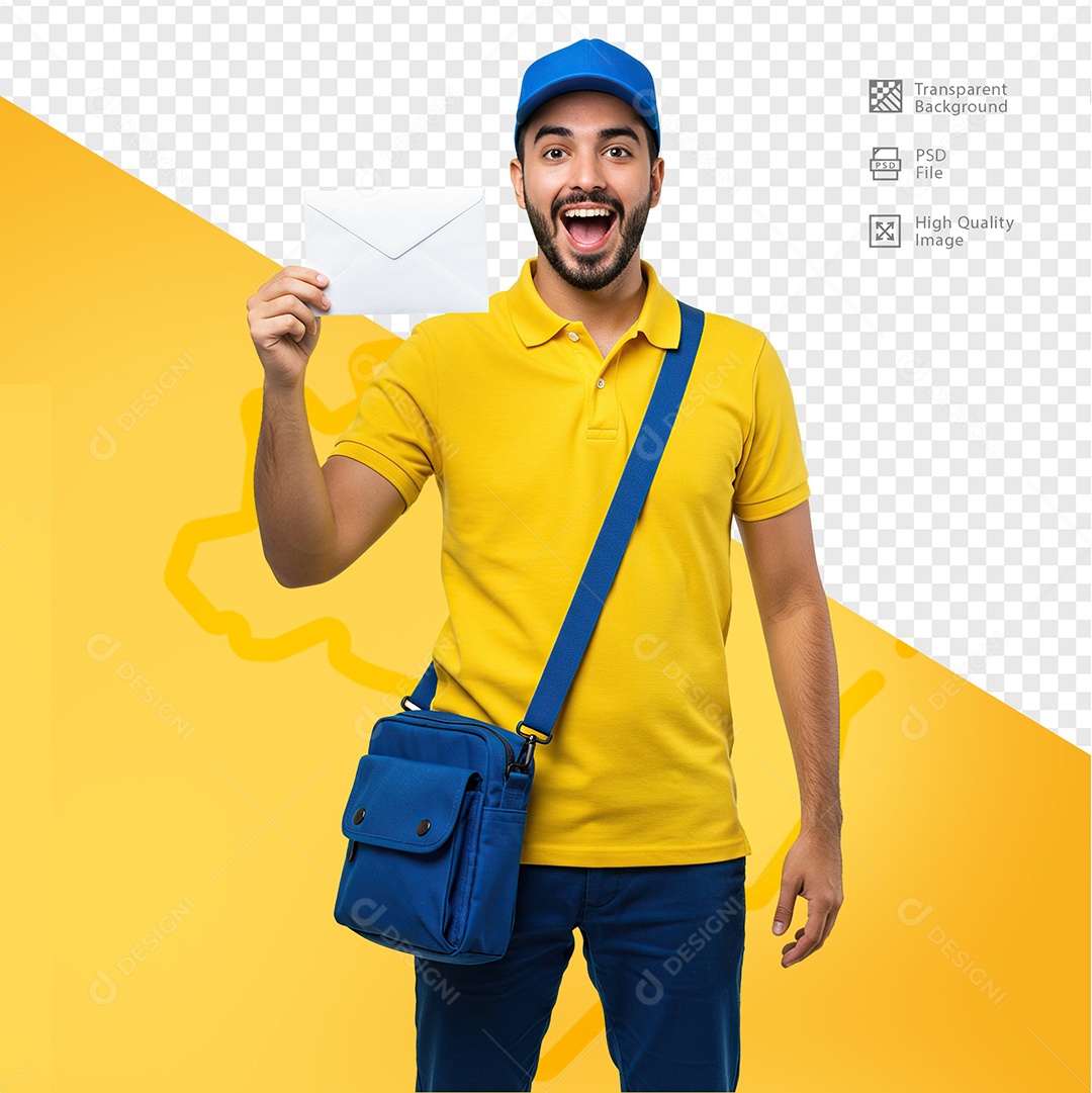 Homem Com Roupa de Carteiro Para Composição PSD