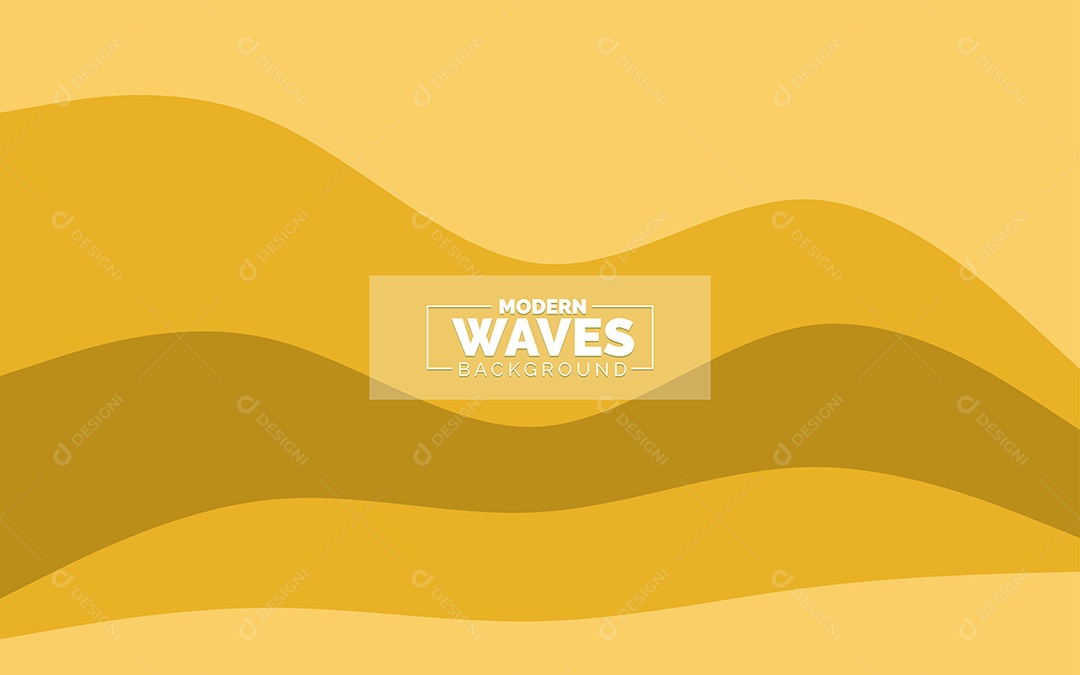 Plano de Fundo Ondas Modernas Amarelo Ilustração Vetor EPS