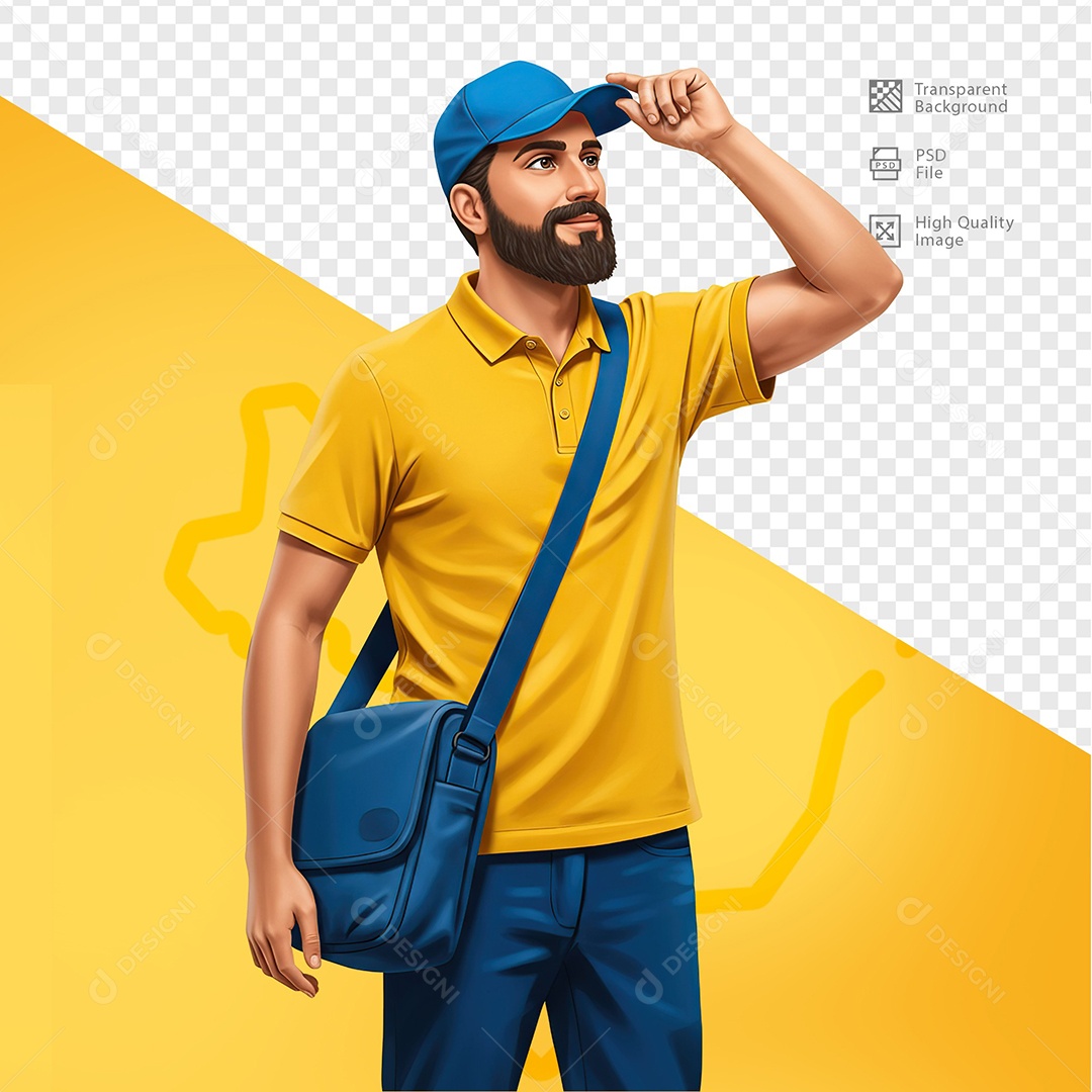 Homem Com Roupa de Carteiro Para Composição PSD