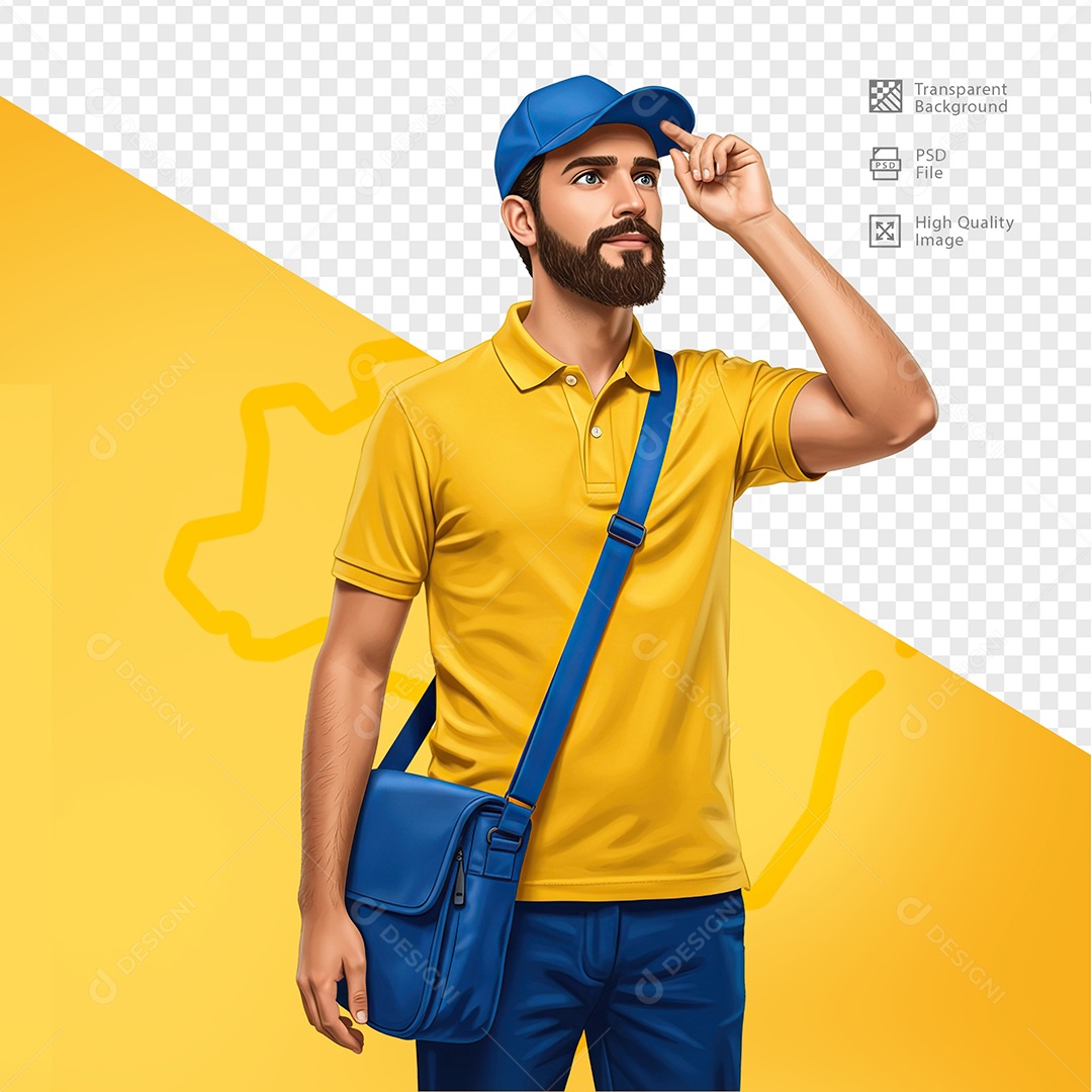 Homem Com Roupa de Carteiro Para Composição PSD