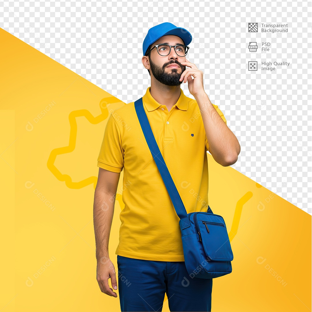 Homem Com Roupa de Carteiro Para Composição PSD