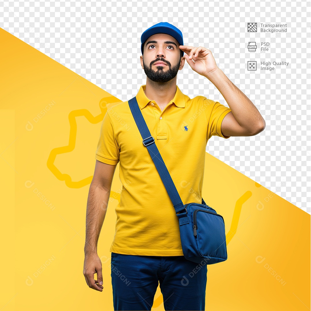 Homem Com Roupa de Carteiro Para Composição PSD