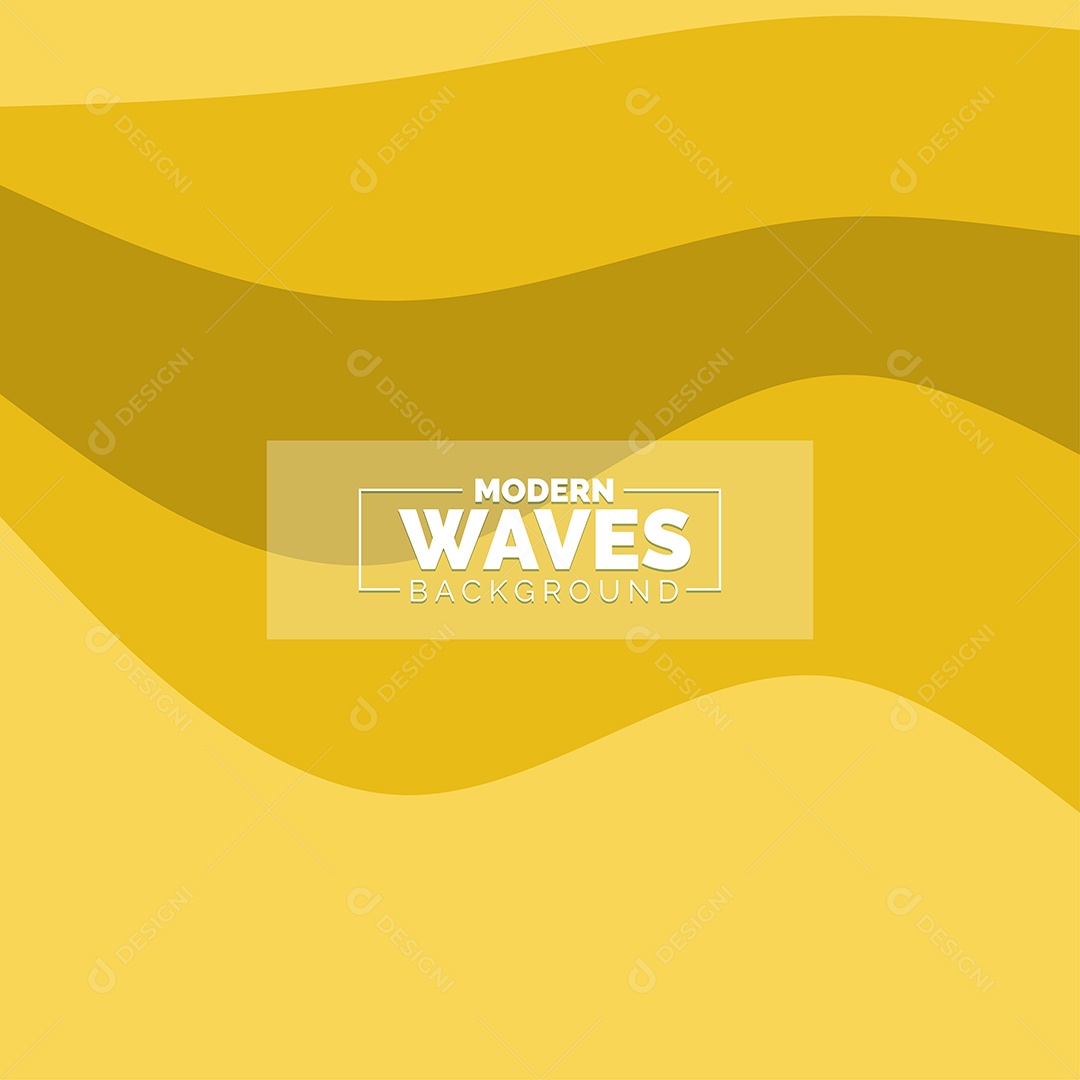 Plano de Fundo Ondas Modernas Amarelo Ilustração Vetor EPS