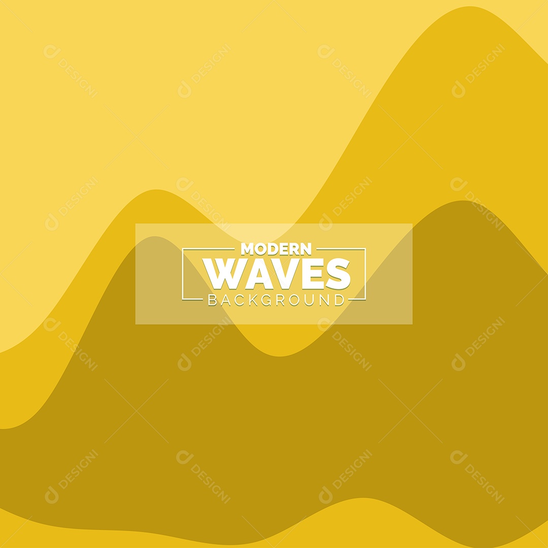 Plano de Fundo Ondas Modernas Amarelo Ilustração Vetor EPS