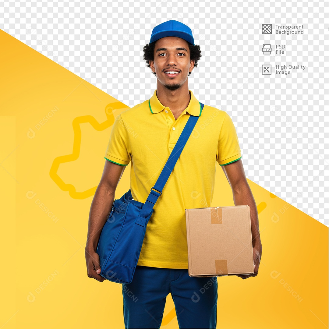 Homem Com Roupa de Carteiro Para Composição PSD