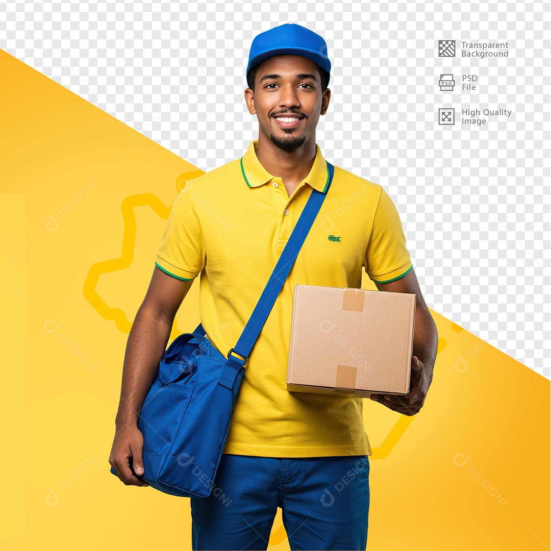 Homem Com Roupa de Carteiro Para Composição PSD