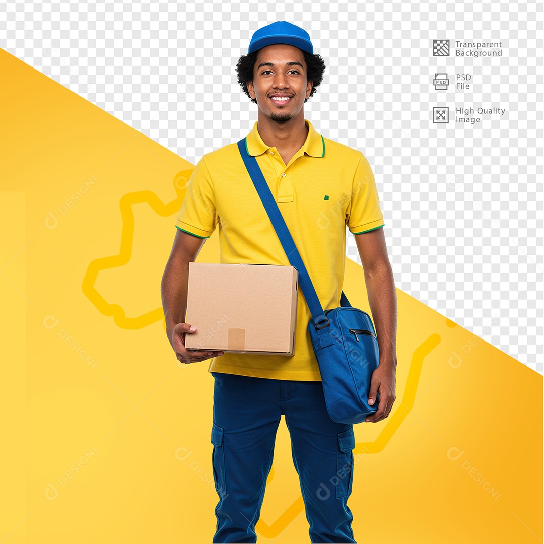 Homem Com Roupa de Carteiro Para Composição PSD