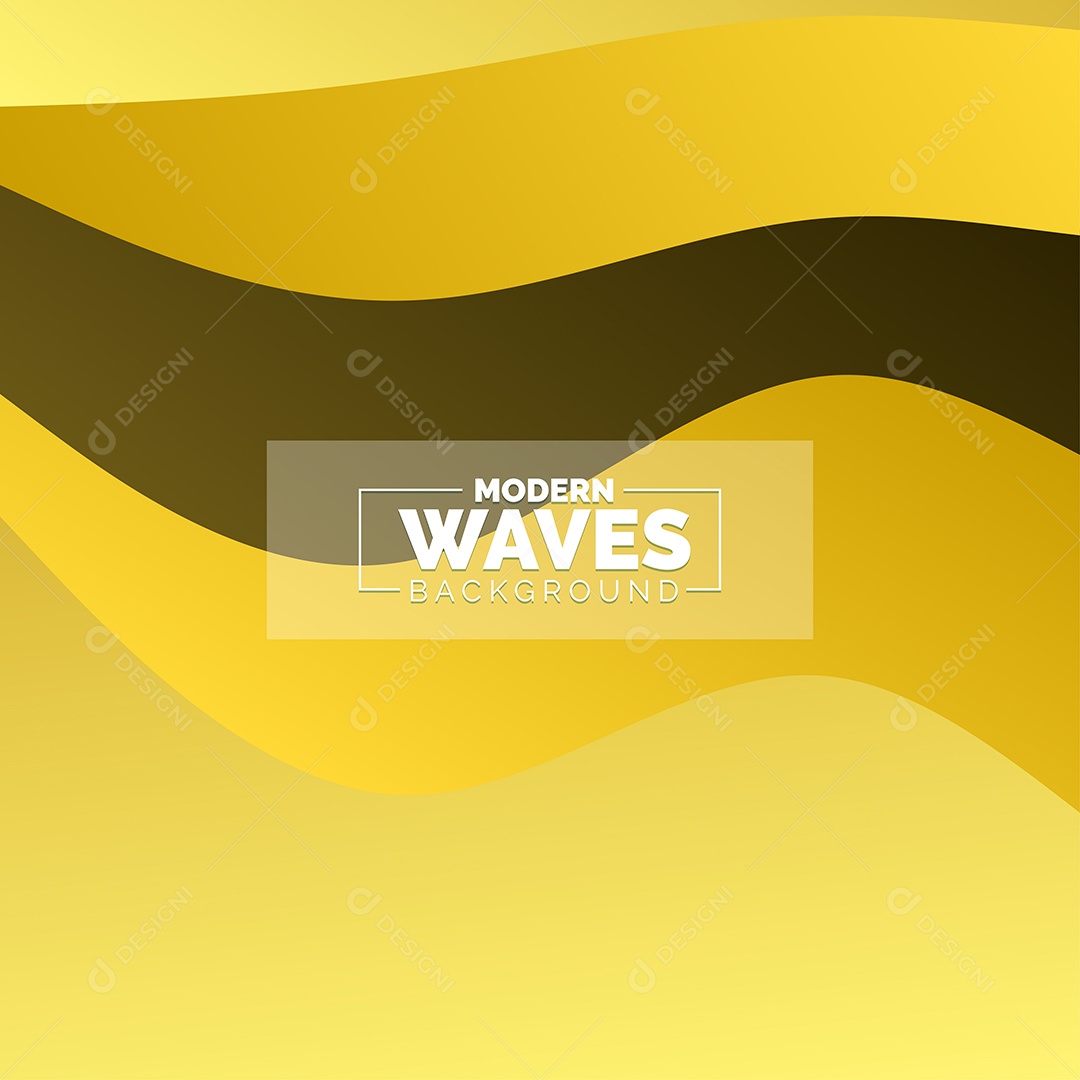 Plano de Fundo Ondas Modernas Amarelo Ilustração Vetor EPS