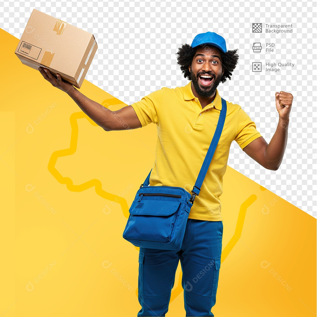 Homem Com Roupa de Carteiro Para Composição PSD