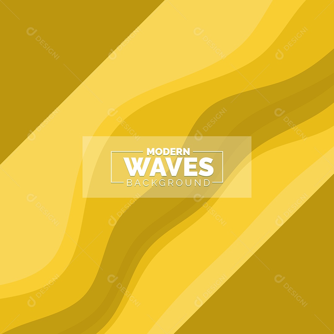 Plano de Fundo Ondas Modernas Amarelo Ilustração Vetor EPS