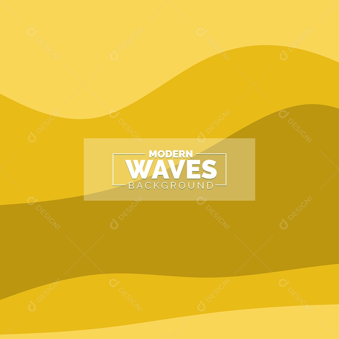 Plano de Fundo Ondas Modernas Amarelo Ilustração Vetor EPS
