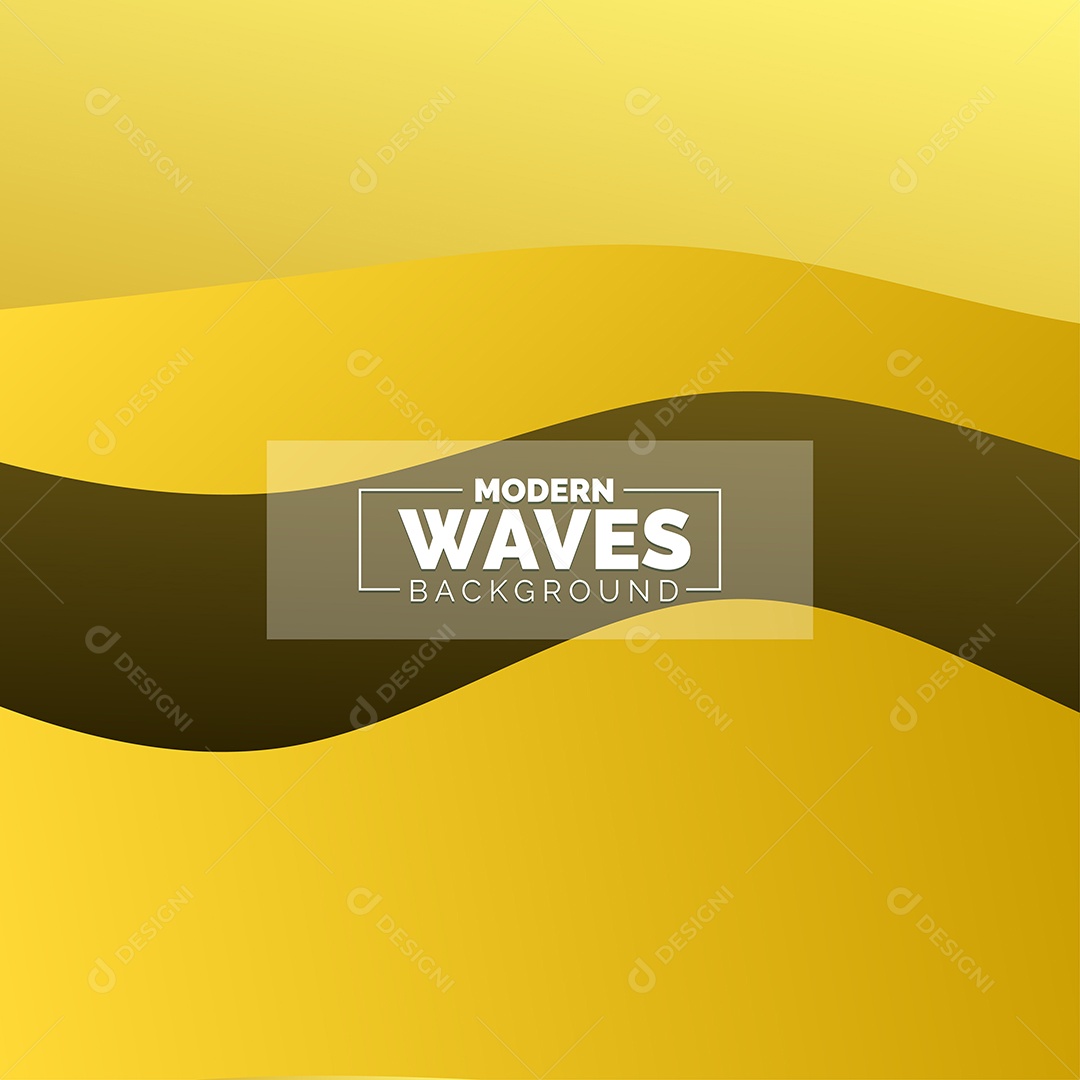 Plano de Fundo Ondas Modernas Amarelo Ilustração Vetor EPS