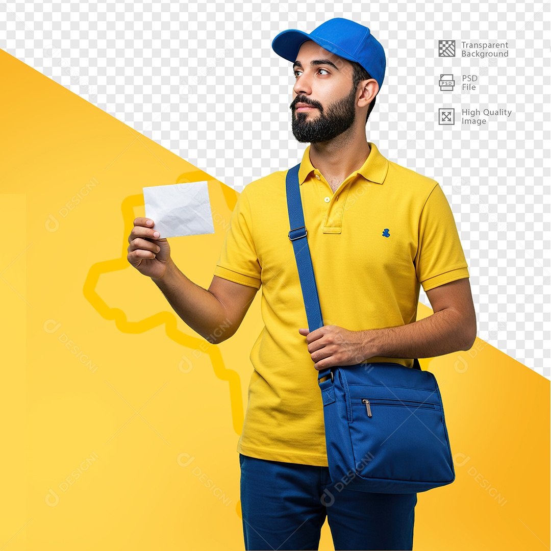 Homem Com Roupa de Carteiro Para Composição PSD