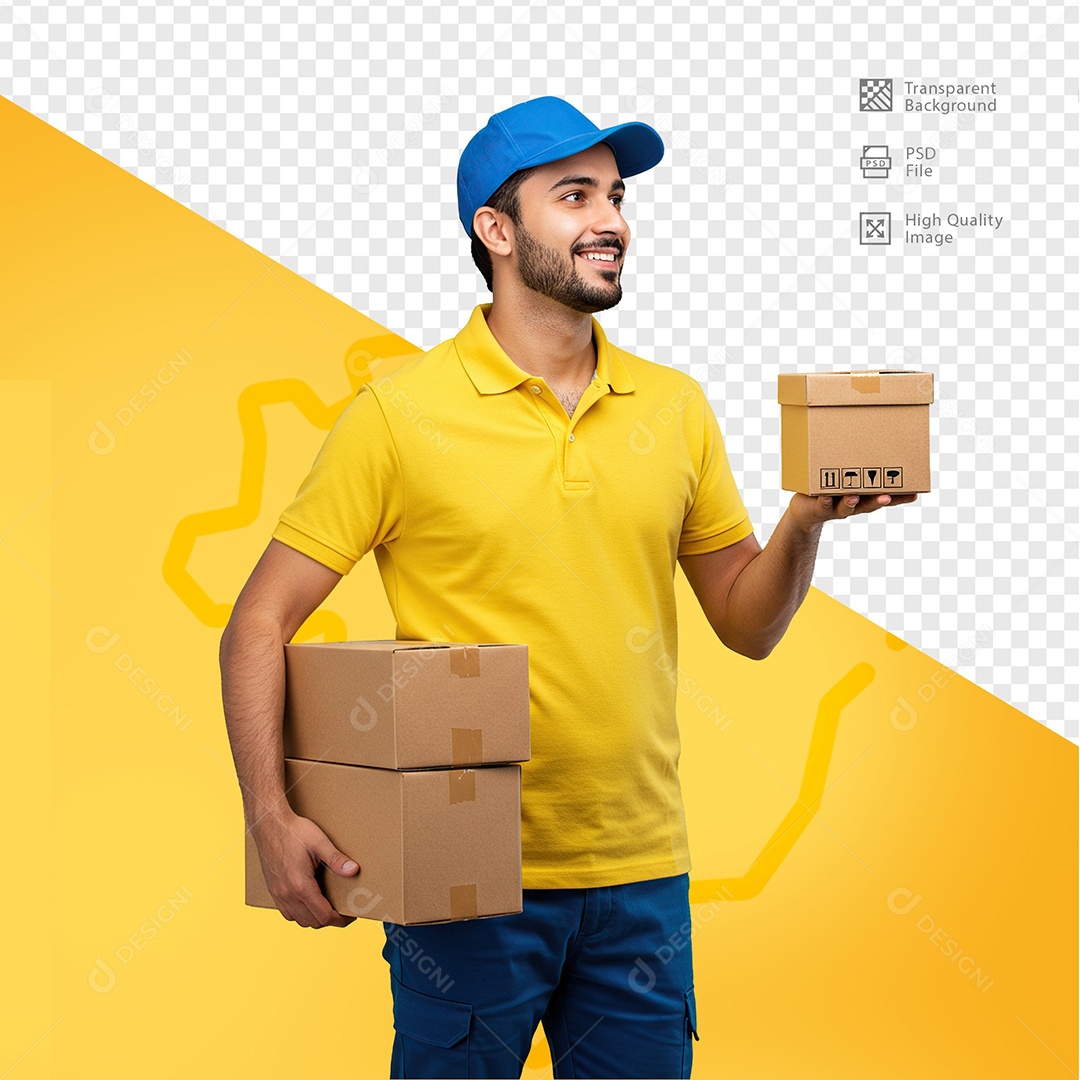 Homem Com Roupa de Carteiro Para Composição PSD