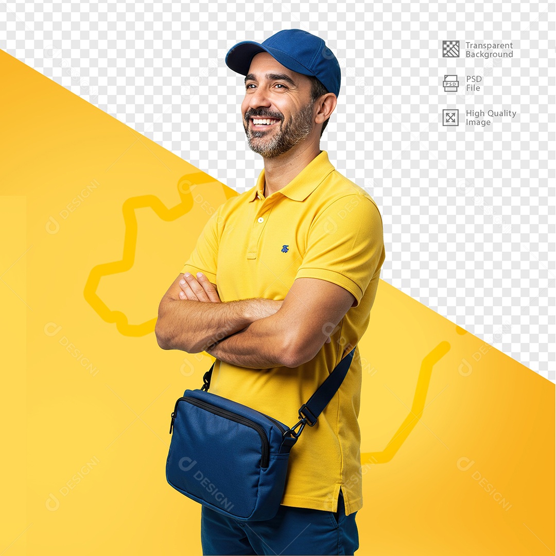 Homem Com Roupa de Carteiro Para Composição PSD