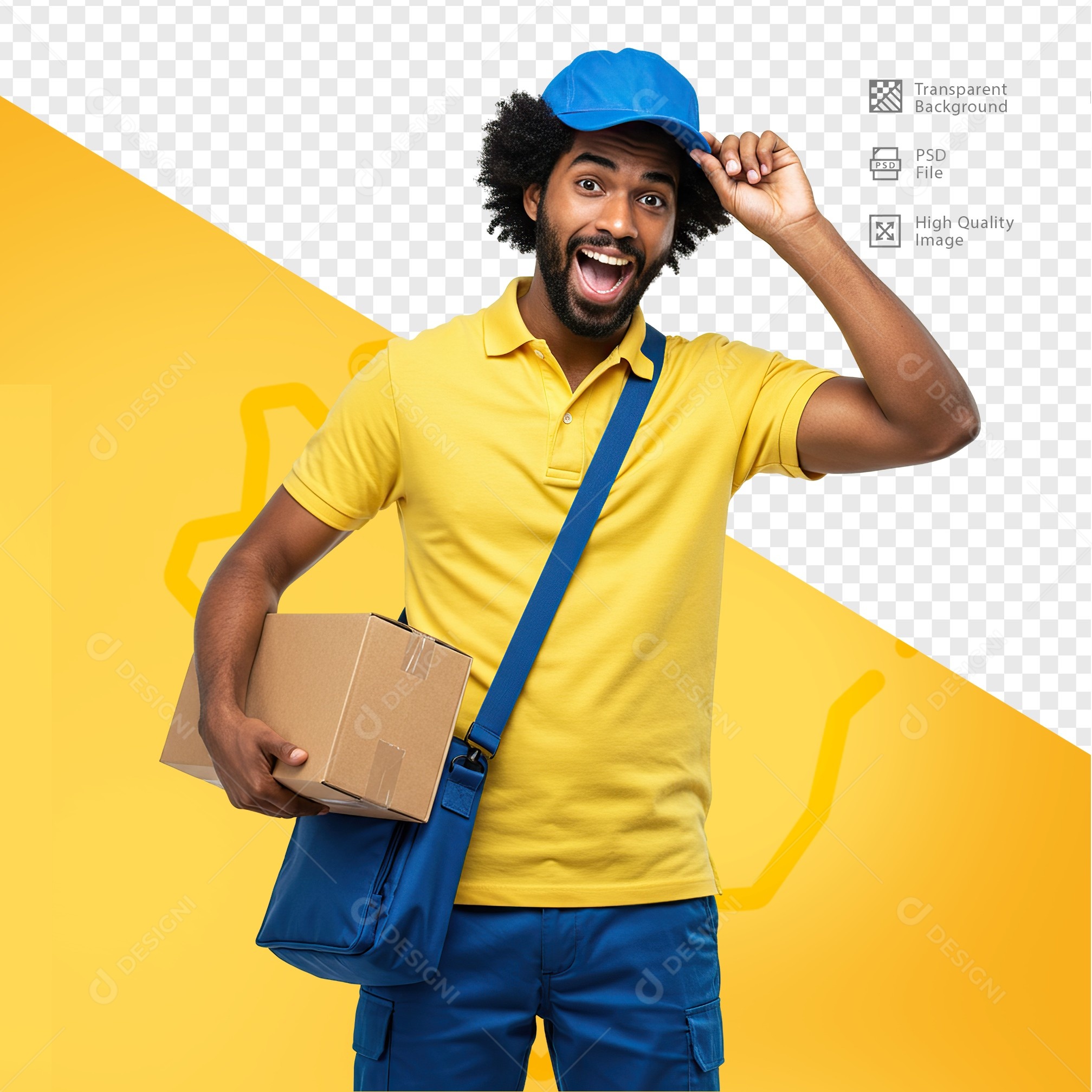 Homem Com Roupa de Carteiro Para Composição PSD