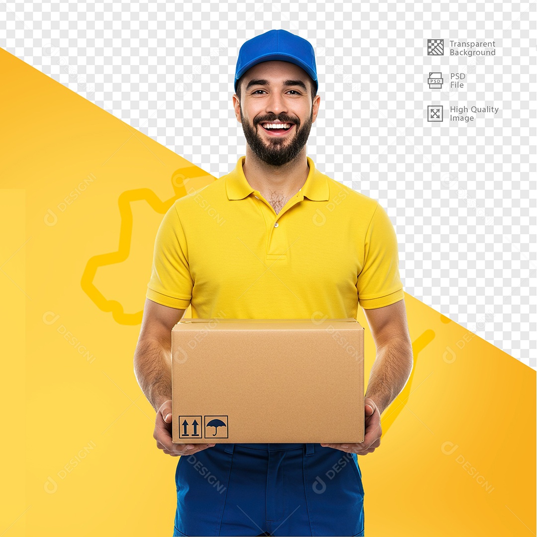 Homem Com Roupa de Carteiro Para Composição PSD