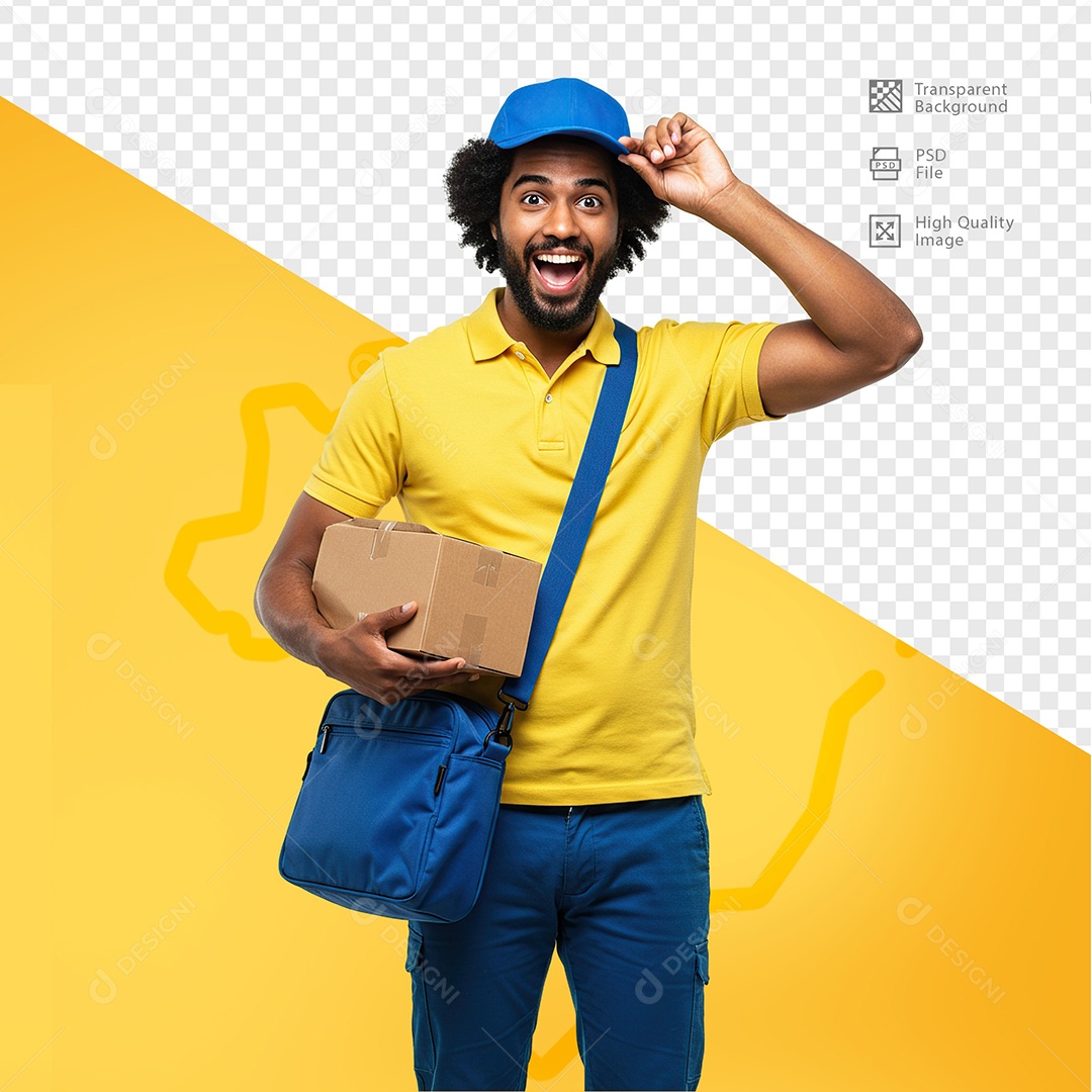 Homem Com Roupa de Carteiro Para Composição PSD