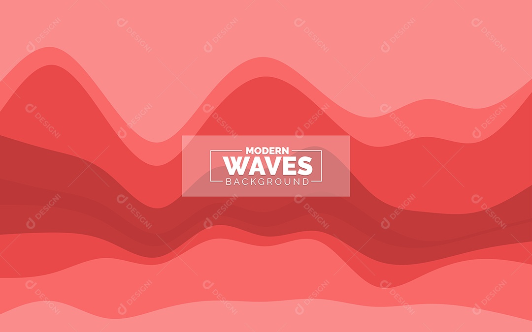 Plano de Fundo Ondas Modernas Vermelho Ilustração Vetor EPS