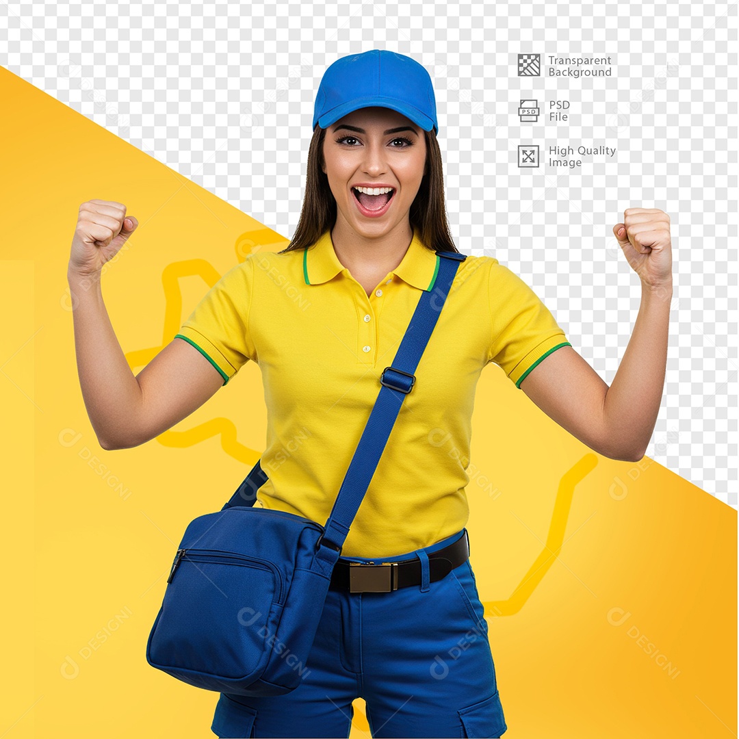 Homem Com Roupa de Carteiro Para Composição PSD