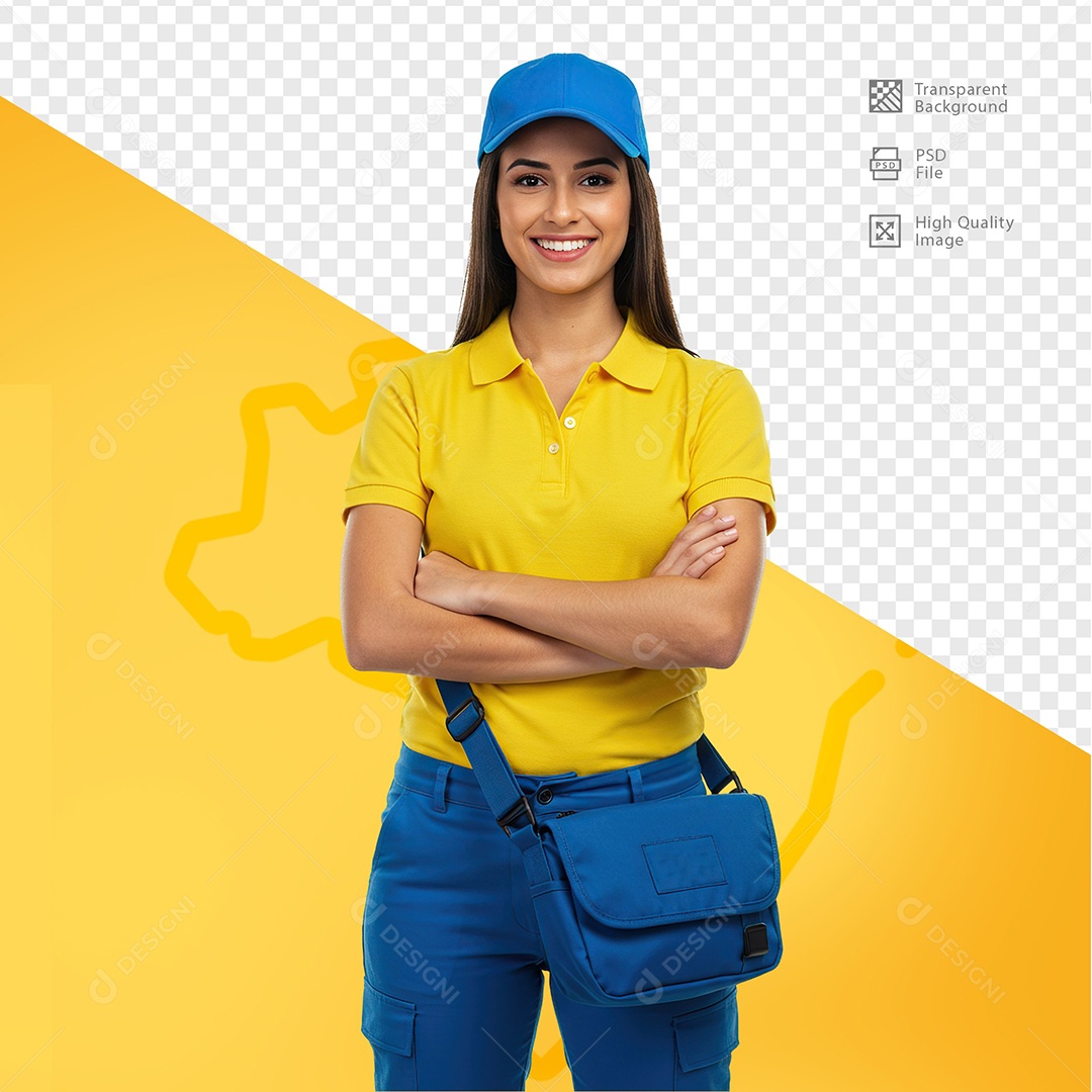 Homem Com Roupa de Carteiro Para Composição PSD