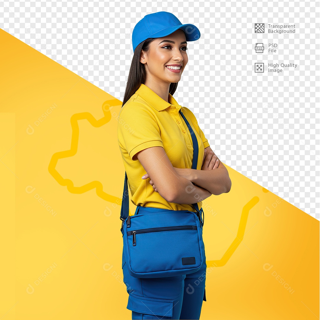 Homem Com Roupa de Carteiro Para Composição PSD