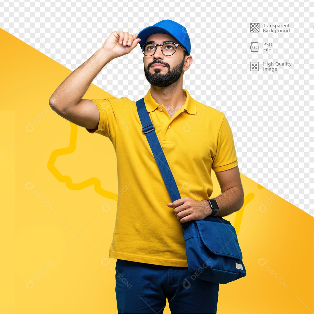 Homem Com Roupa de Carteiro Para Composição PSD