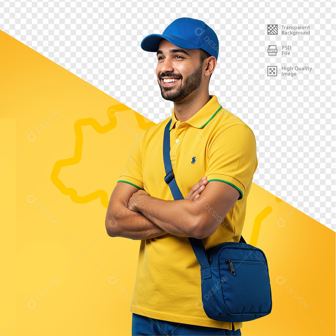 Homem Com Roupa de Carteiro Para Composição PSD