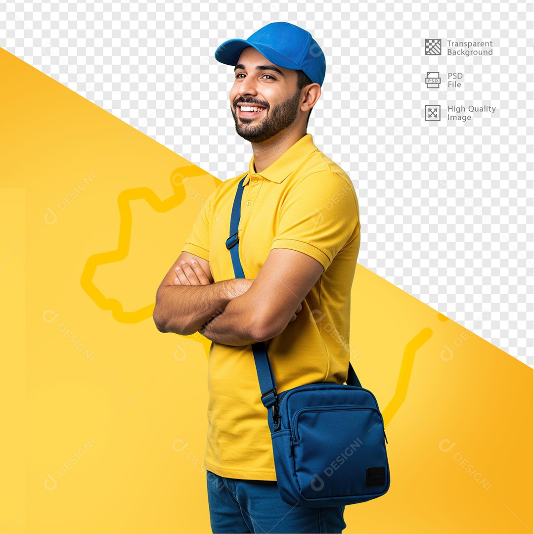 Homem Com Roupa de Carteiro Para Composição PSD